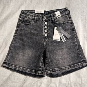 Judy Blue Gray Jean Shorts High-Waisted Vintage Style